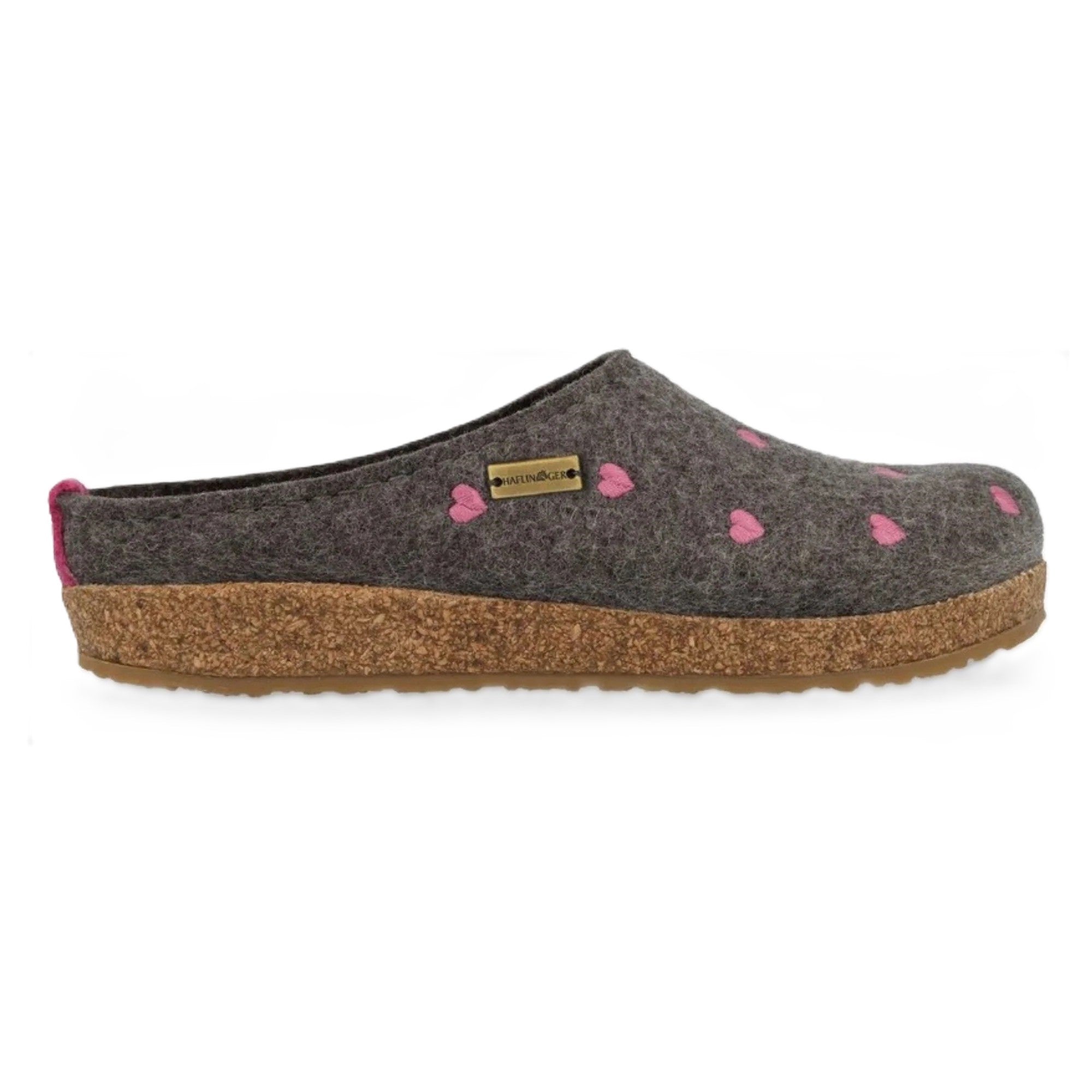 Haflinger Cuoricini Donna Sabot In Feltro Lana Cotta