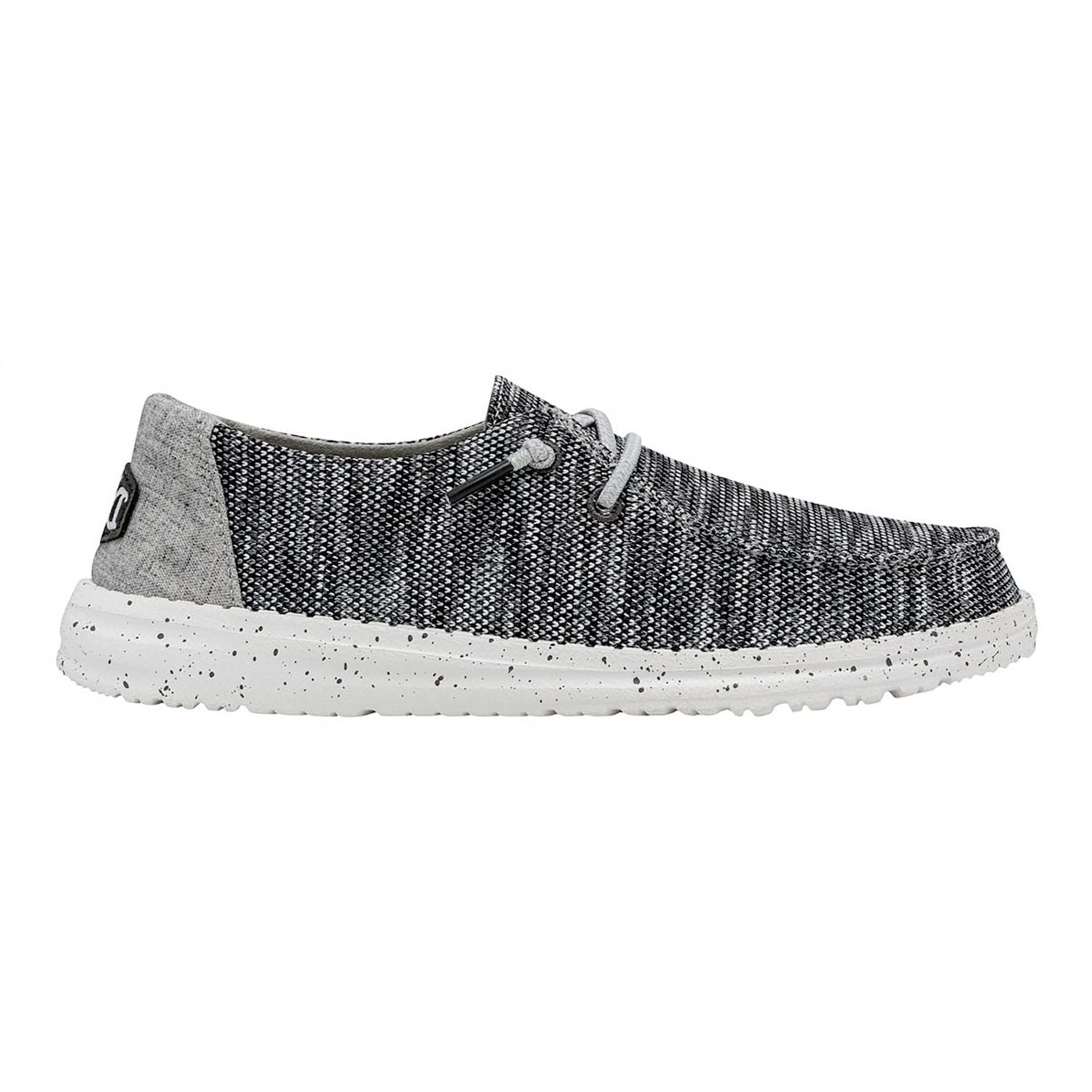 Mocassini da donna HeyDude Wendy Sox in tessuto stretch grigio melange.