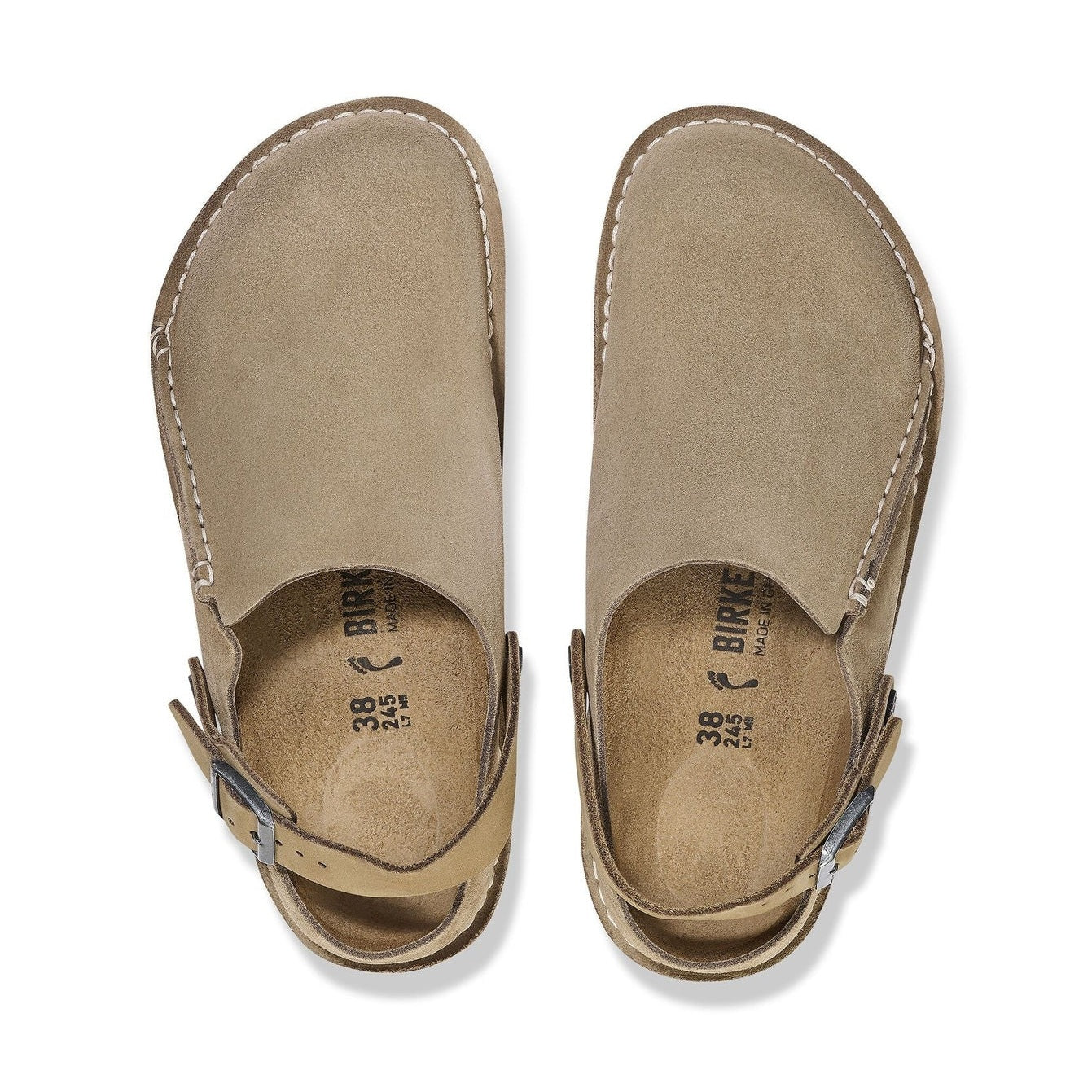 Coppia sabot Birkenstock Lutry Premium unisex pelle scamosciata Made in Germany