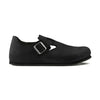 Scarpa Birkenstock London unisex in pelle nabuk oliata con tallone chiuso e fibbia laterale vista laterale