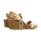 CH19 - Sandalo a fascia larga con cinturino regolabile e zeppa da donna plantare in lattice anatomico comfort