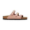 Sandalo Birkenstock Florida Fresh donna in pelle Nubuck con tre cinturini e fibbie coordinate vista laterale