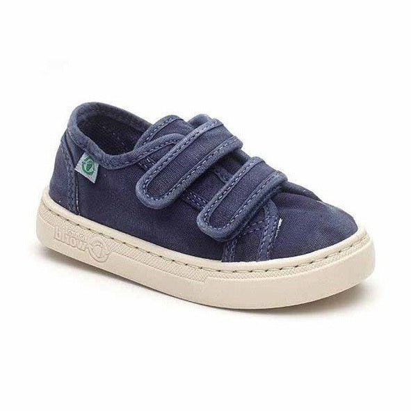 Sneaker Natural World Old Leza bambino in cotone finitura vintage Old con punta rinforzata in gomma