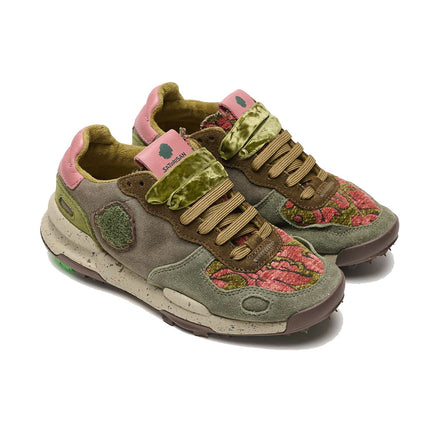 Side view of Chacrona Suede sneakers with rugged outsole for grip