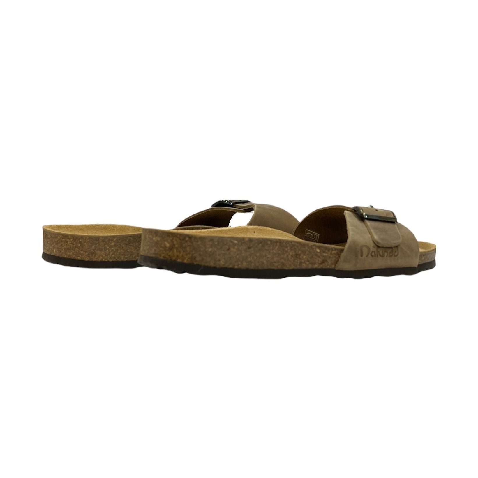 CH17-CUOIO Sandalo a fascia larga da donna e da uomo NATUNED con fibbia regolabile plantare in lattice anatomico comfort