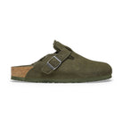 Birkenstock Boston Shearling sabot unisex verde oliva vista laterale