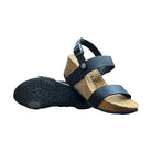 CH22 - Sandalo a fasce con cinturini regolabili e zeppa da donna NATUNED plantare in lattice anatomico comfort