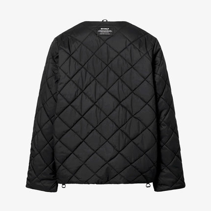 Ecoalf Geres Jacket Women Black — front view with snap buttons and oversized fit