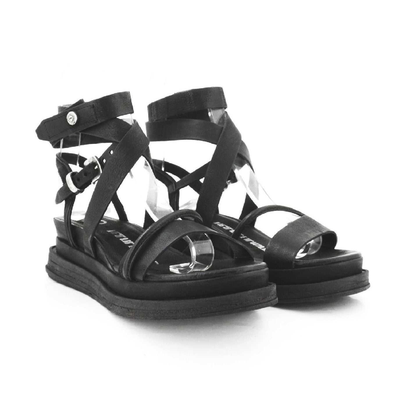 Sandalo A.S.98 Lexi vista laterale con fibbia regolabile in metallo e fascette in pelle naturale