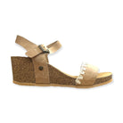 CH19 - Sandalo a fascia larga con cinturino regolabile e zeppa da donna plantare in lattice anatomico comfort