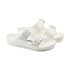 Birkenstock Arizona Kids EVA sandalo bambino bianco in vista angolata con doppia fascia