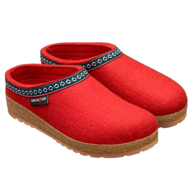 Haflinger Franzl clog with cork and latex footbed top view