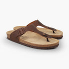 CH08 CUOIO Sandalo infradito con cinturino regolabile da donna e da uomo NATUNED plantare in lattice anatomico comfort