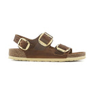 Plantare Semi-Exquisit rivestito in pelle liscia coordinata Birkenstock Milano Big Buckle