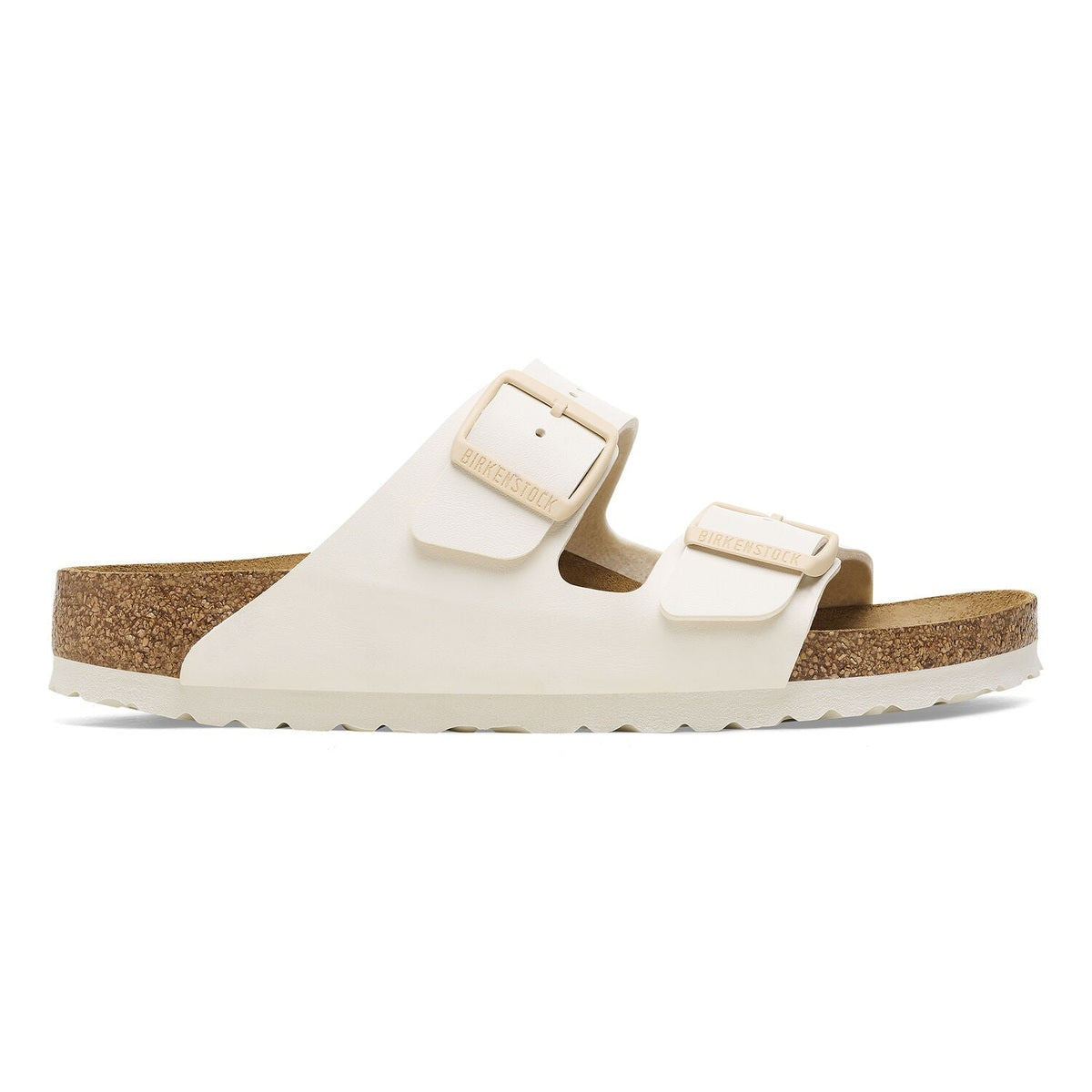 Vista ravvicinata del plantare anatomico originale Birkenstock con supporto per l'arco plantare e bordo rialzato.