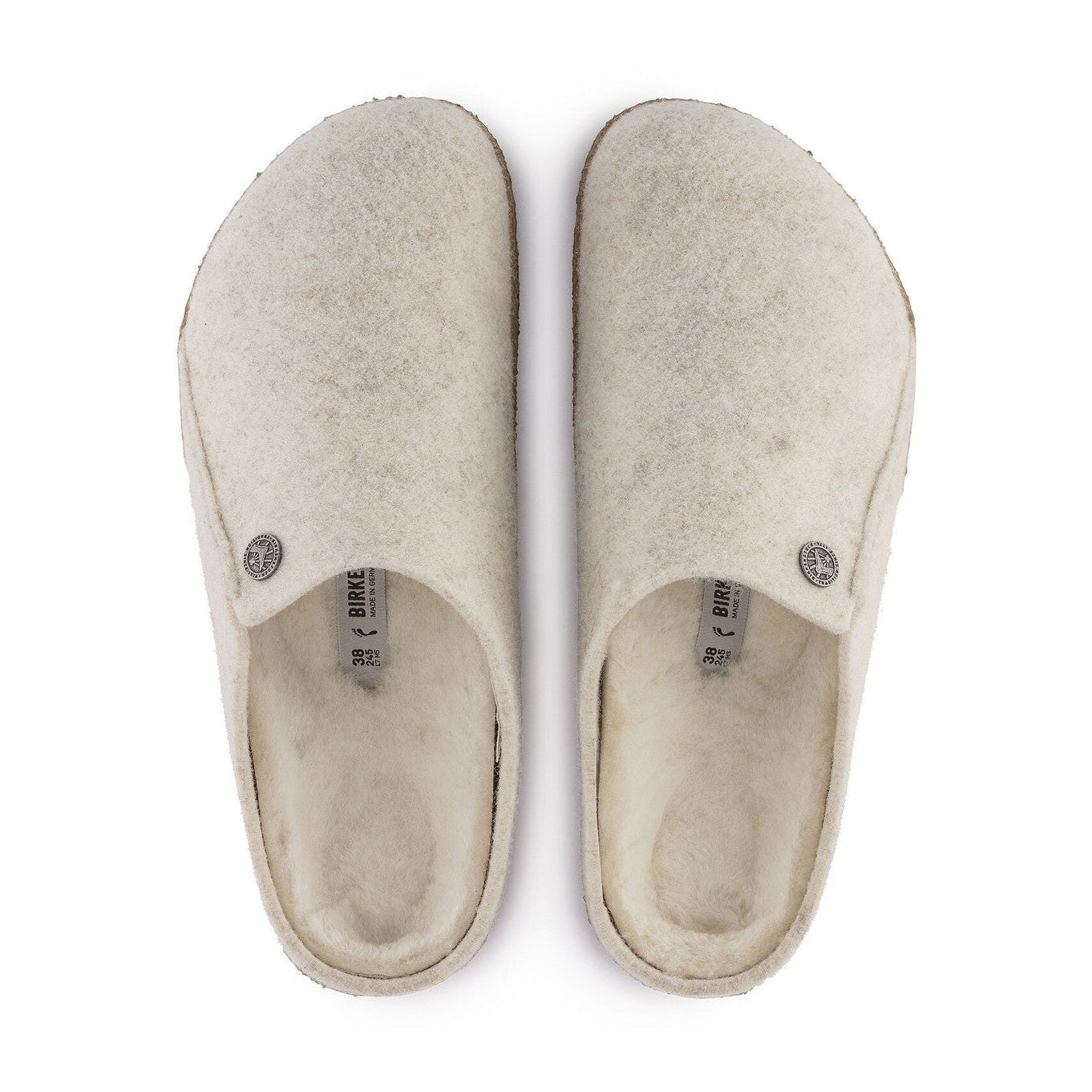 Dettaglio interno pantofola con sottopiede scamosciato Birkenstock Zermatt Premium donna