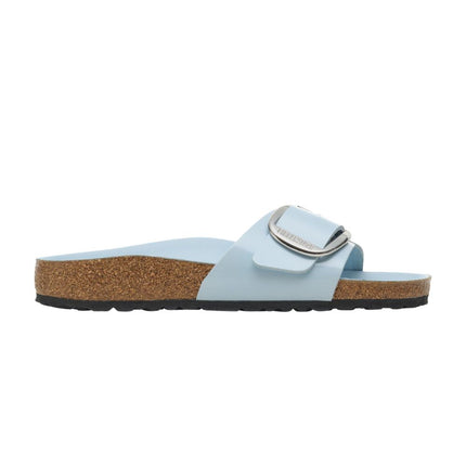 Rilievo anatomico per il supporto dell'arco plantare nel sandalo Birkenstock Madrid Big Buckle High Shine.