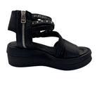 Sandalo A.S.98 SALIS donna in pelle con zeppa vista laterale