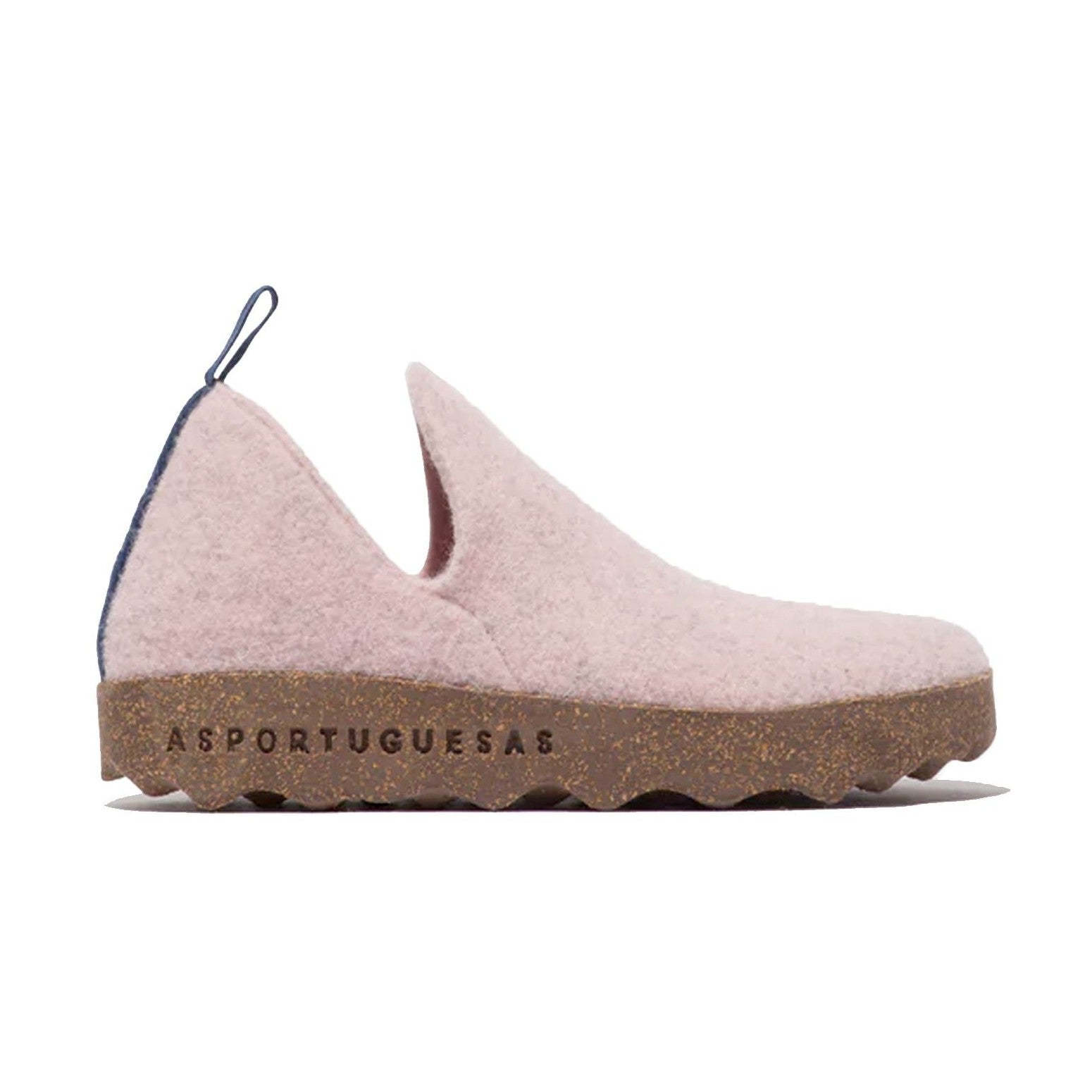 Asportuguesas City scarpa slip-on unisex in feltro di lana — dettaglio suola in sughero