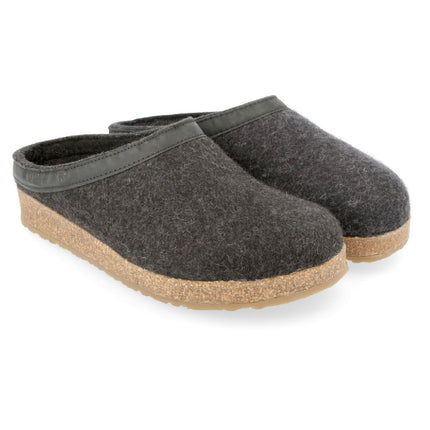 Unisex wool felt slip-on clogs with anatomical footbed