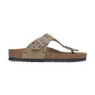 Infradito Birkenstock Gizeh Rivet donna in pelle scamosciata con rivetti decorativi vista laterale