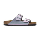 Sandalo Birkenstock Arizona donna in Birko-Flor con finitura Saffiano trama incrociata vista laterale