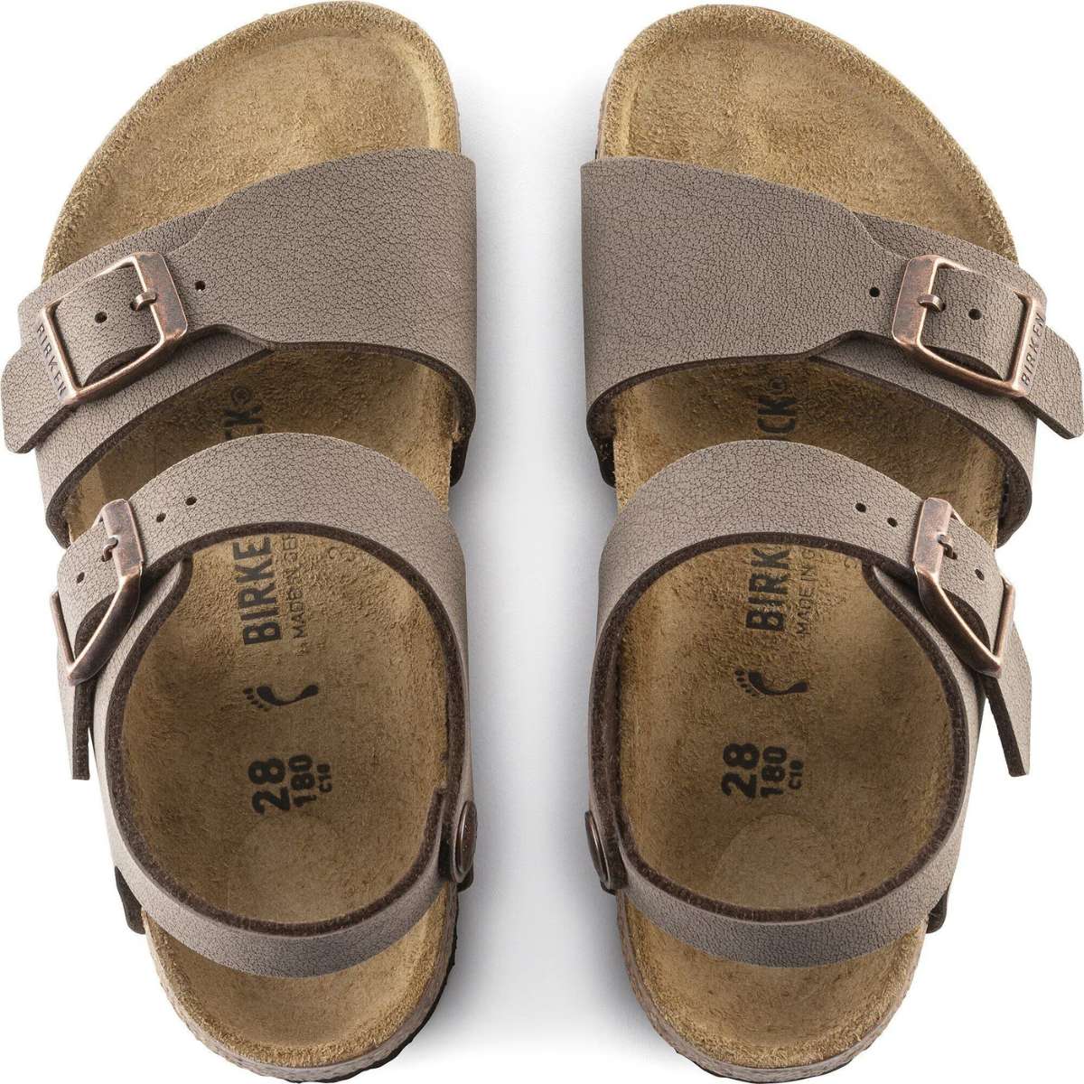 Birkenstock New York Kids bambino coppia sandali design avvolgente vista dall'alto