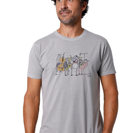 T-shirt uomo Blues Jazz La Nansa in cotone sostenibile