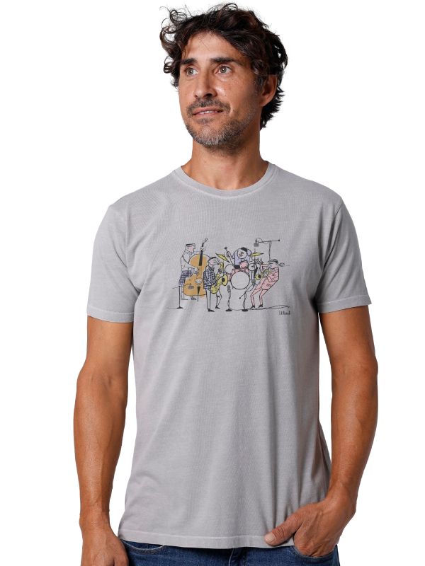 T-shirt uomo Blues Jazz La Nansa in cotone sostenibile
