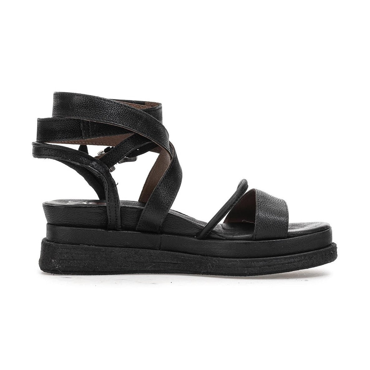 Sandalo donna A.S.98 Lexi in pelle naturale con cinturino alla caviglia e suola flatform artigianale