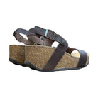 CH22 - Sandalo a fasce con cinturini regolabili e zeppa da donna NATUNED plantare in lattice anatomico comfort