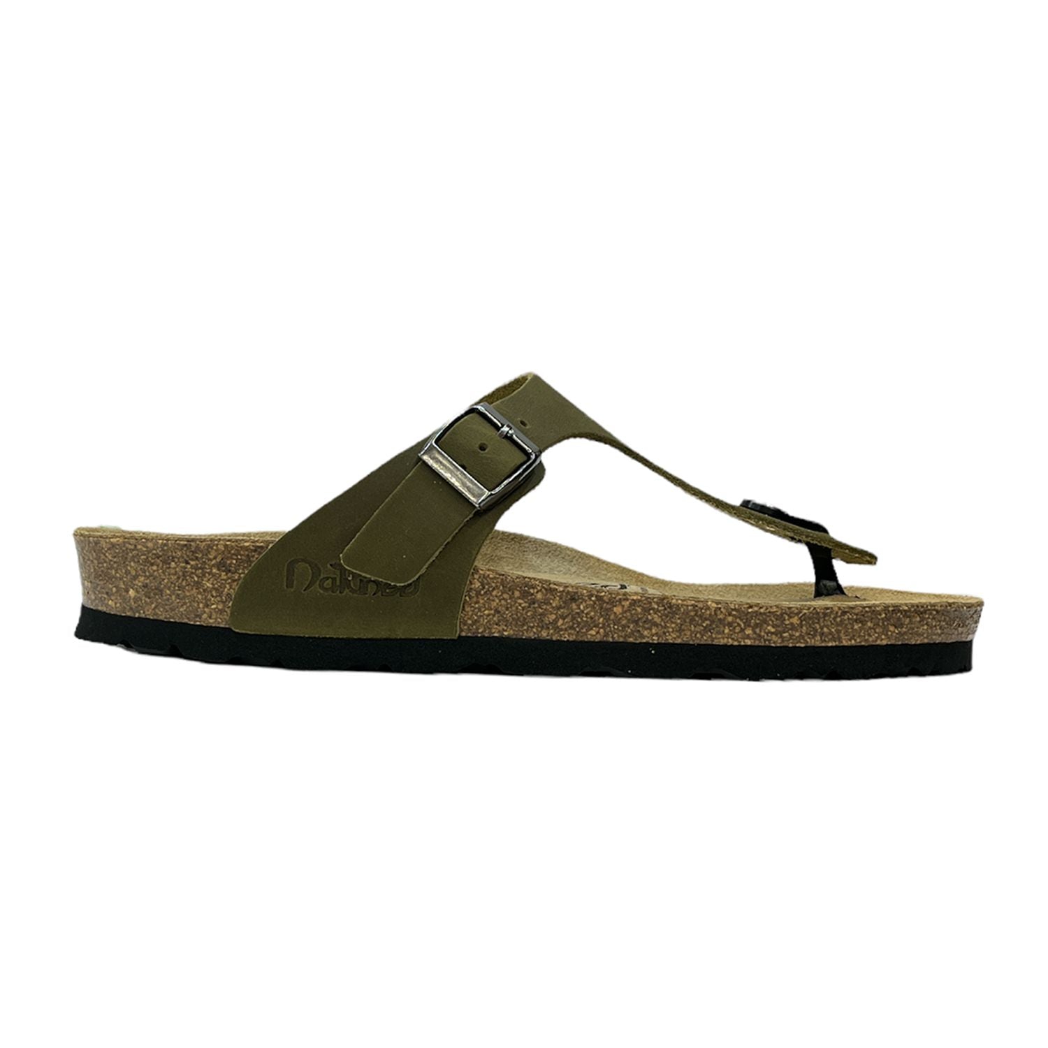 CH08 CUOIO Sandalo infradito con cinturino regolabile da donna e da uomo NATUNED plantare in lattice anatomico comfort