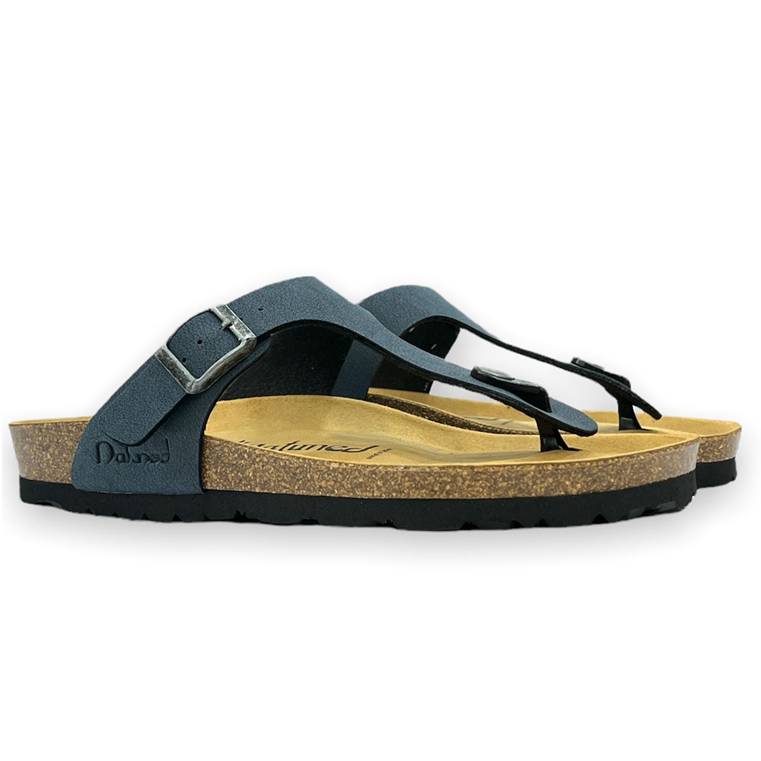 CH08 MICROFASER - Sandalo infradito con cinturino regolabile da donna e da uomo NATUNED plantare in lattice anatomico comfort
