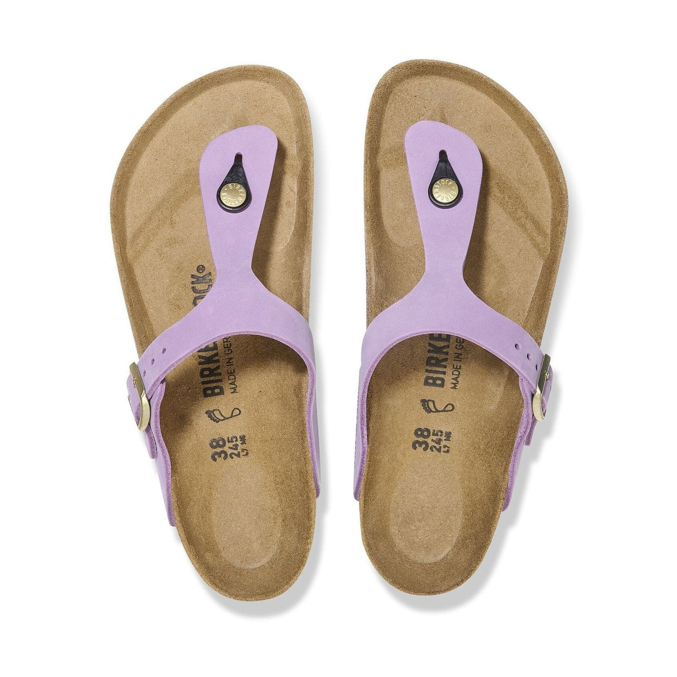 Coppia infradito Birkenstock Gizeh Classic donna pelle Nubuck Made in Germany