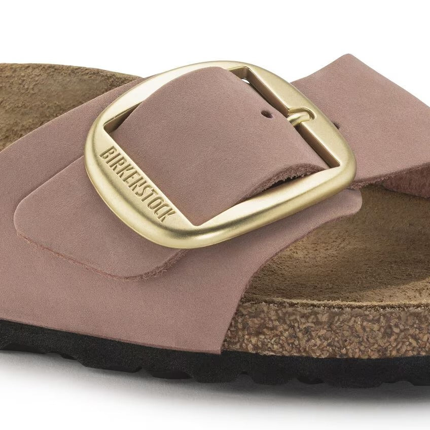 Bordo in sughero naturale e lattice sandalo Birkenstock Madrid Big Buckle Nubuck