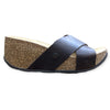 CH25 -  Sandalo a fasce con cinturini regolabili e zeppa da donna NATUNED  plantare in lattice anatomico comfort