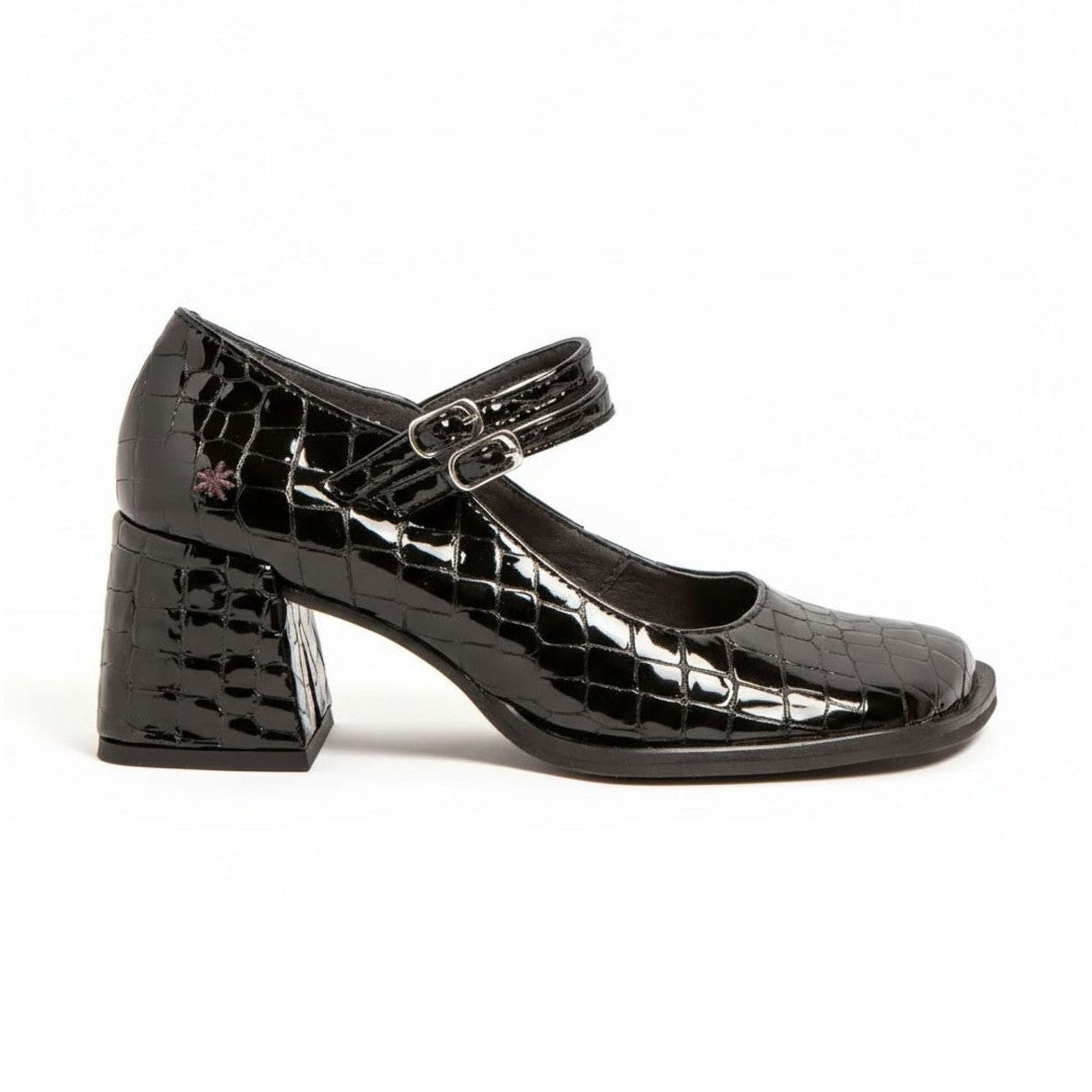 Scarpa donna ART Verona 1704 in nappa lucida con fibbia decorativa e tacco 60 mm