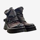 A.S.98 Darryl Donna Stivaletti In Pelle Naturale Vintage