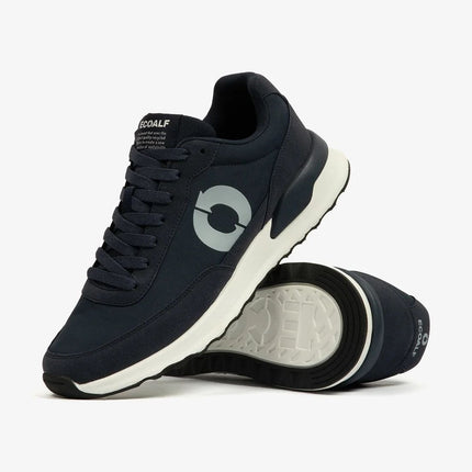 Conde Sneaker Uomo navy ripresa inclinata che mostra suola rigenerata