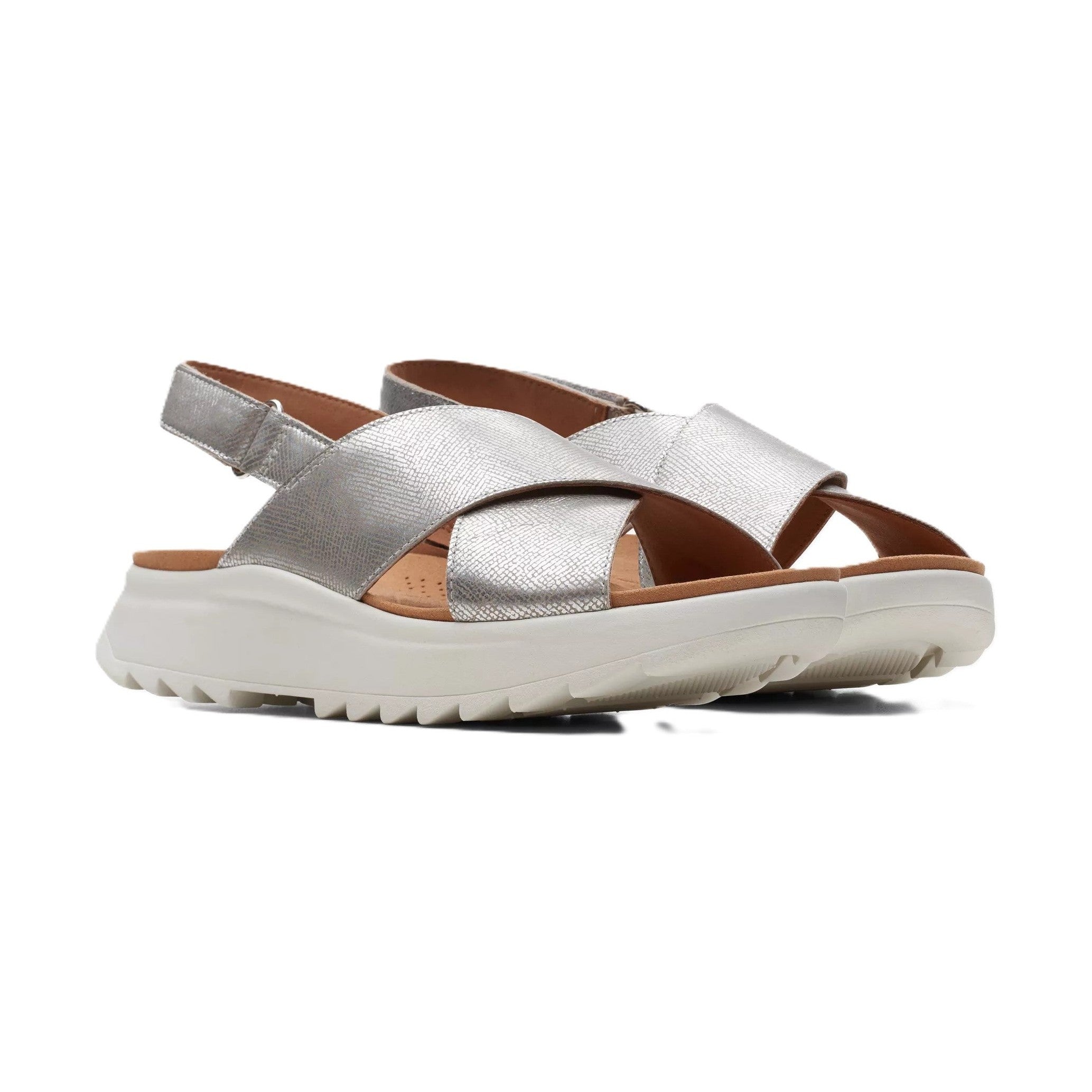 Clarks Dash Lite Wish Donna Sandalo Zeppa In Pelle