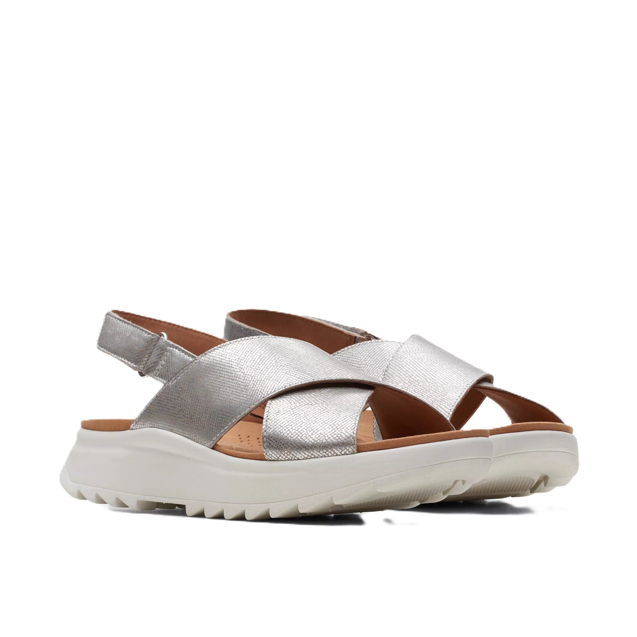 Clarks Dash Lite Wish Donna Sandalo Zeppa In Pelle