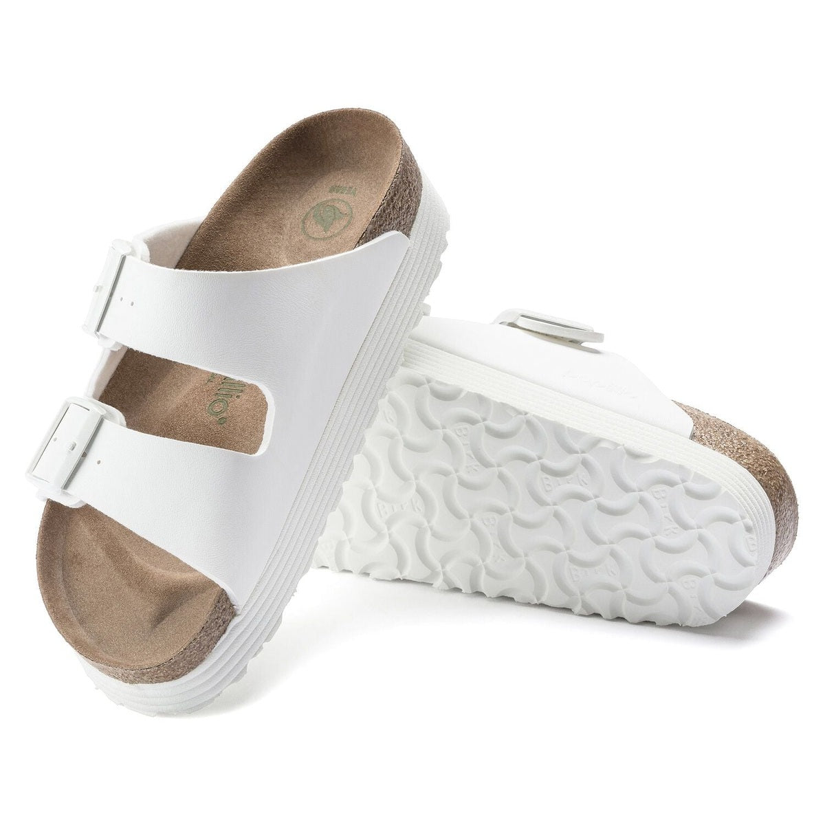Birkenstock Arizona Papillio Flex Platform donna bianchi con plantare anatomico e suola scanalata