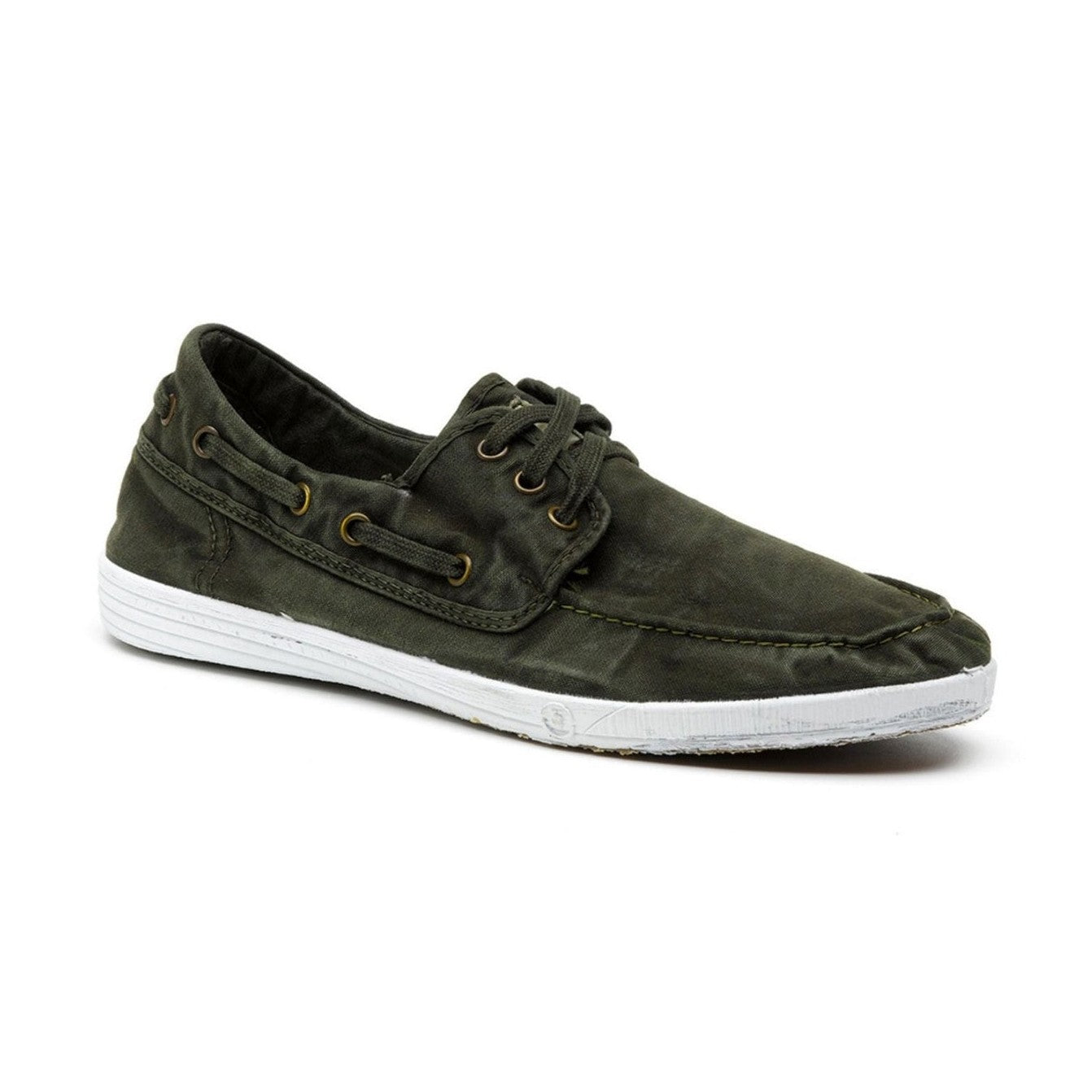 Scarpa Natural World Old Elbrus uomo in cotone biologico finitura vintage Old con lacci vista laterale