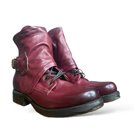 A.S.98 717204 stivaletto donna in pelle naturale con zip laterale e comfort prolungato