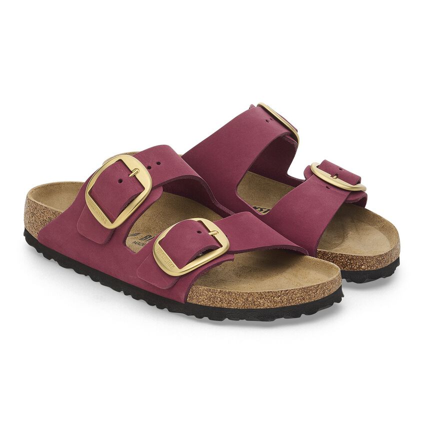 Texture vellutata pelle Nubuck naturale sandalo Birkenstock Arizona Big Buckle donna
