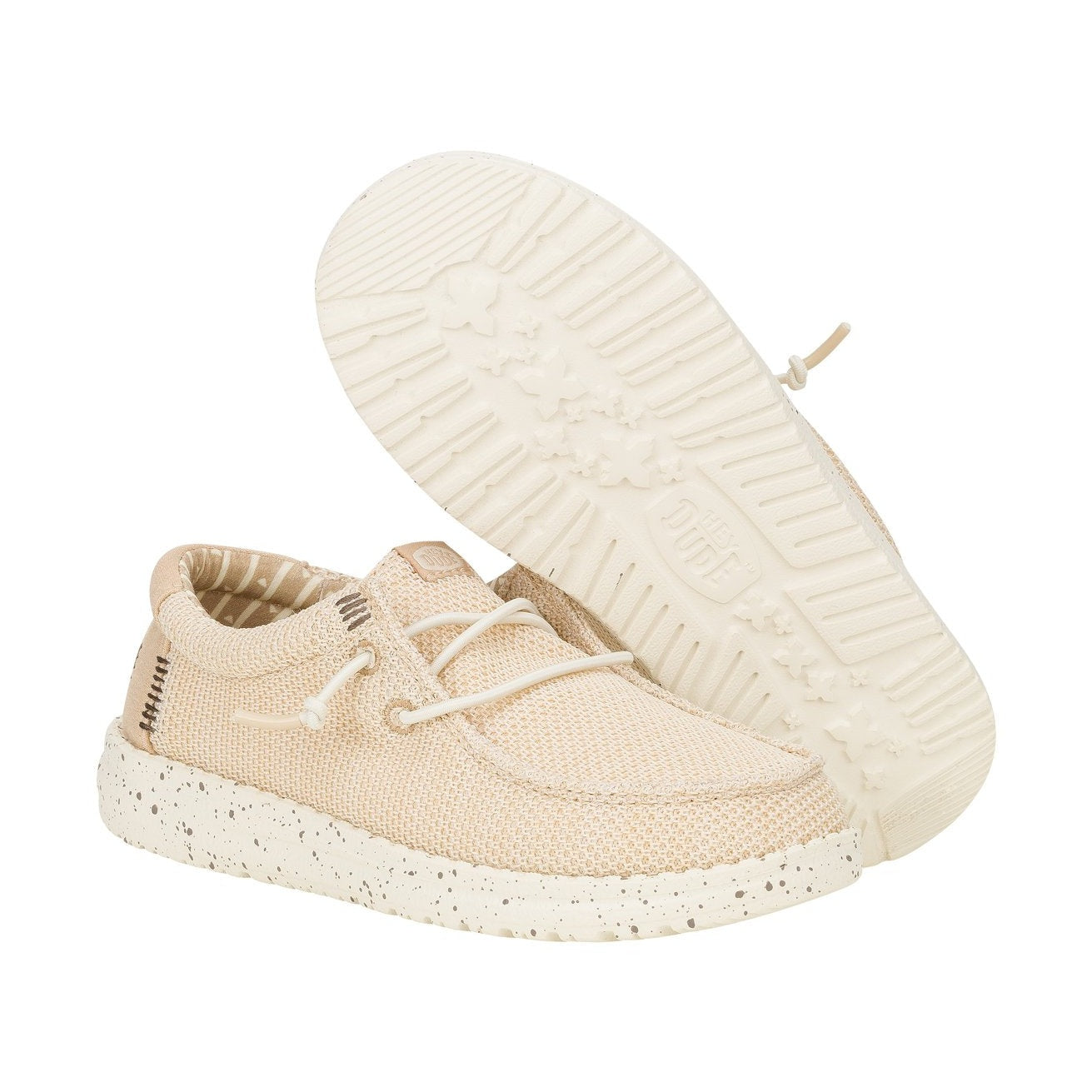 HeyDude Wally Youth Stretch Sox bambino mostrata in una vista prospettica casual.