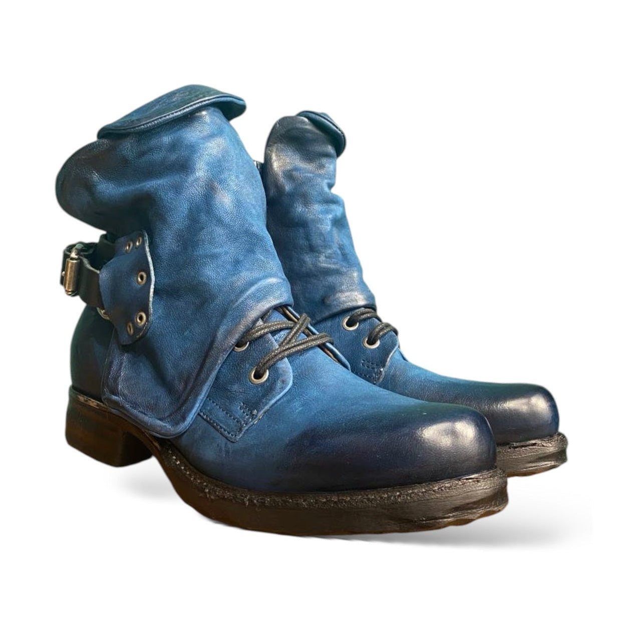 A.S.98 717204 Donna Stivaletto In Pelle Artigianale Vintage