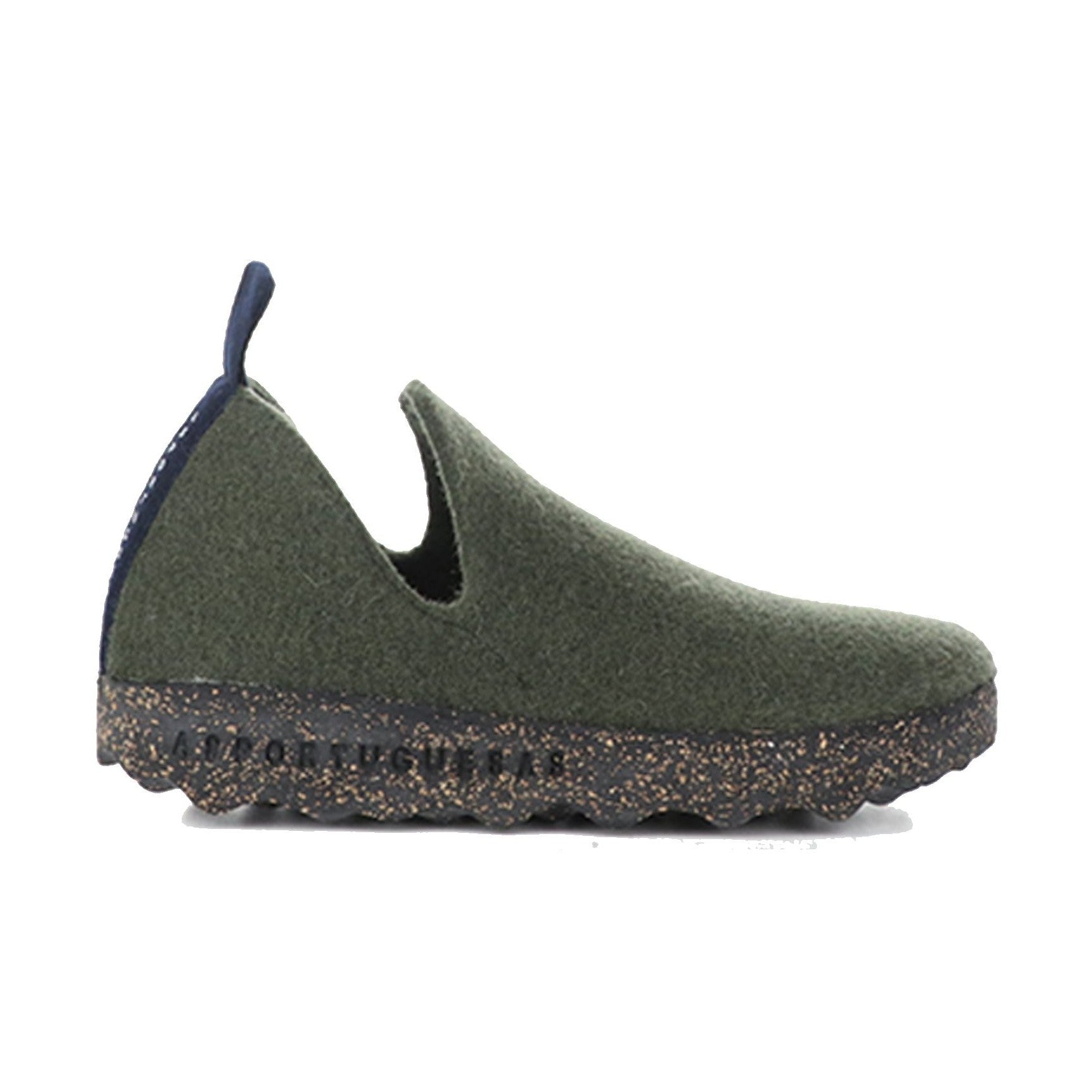 Asportuguesas City scarpa slip-on unisex in feltro di lana — vista tre quarti posteriore
