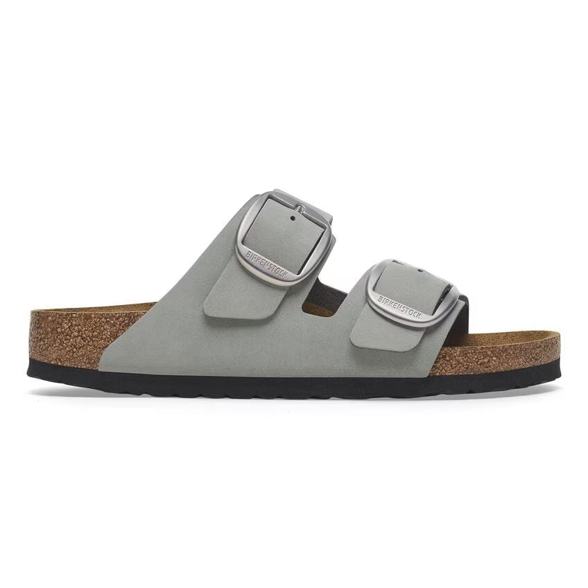 Due fasce in pelle Nubuck con maxi fibbie sandalo Birkenstock Arizona Big Buckle