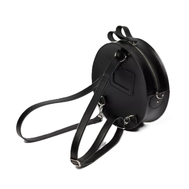 Vintage-style circular backpack made of smooth brown leather – Round Backpack WDN